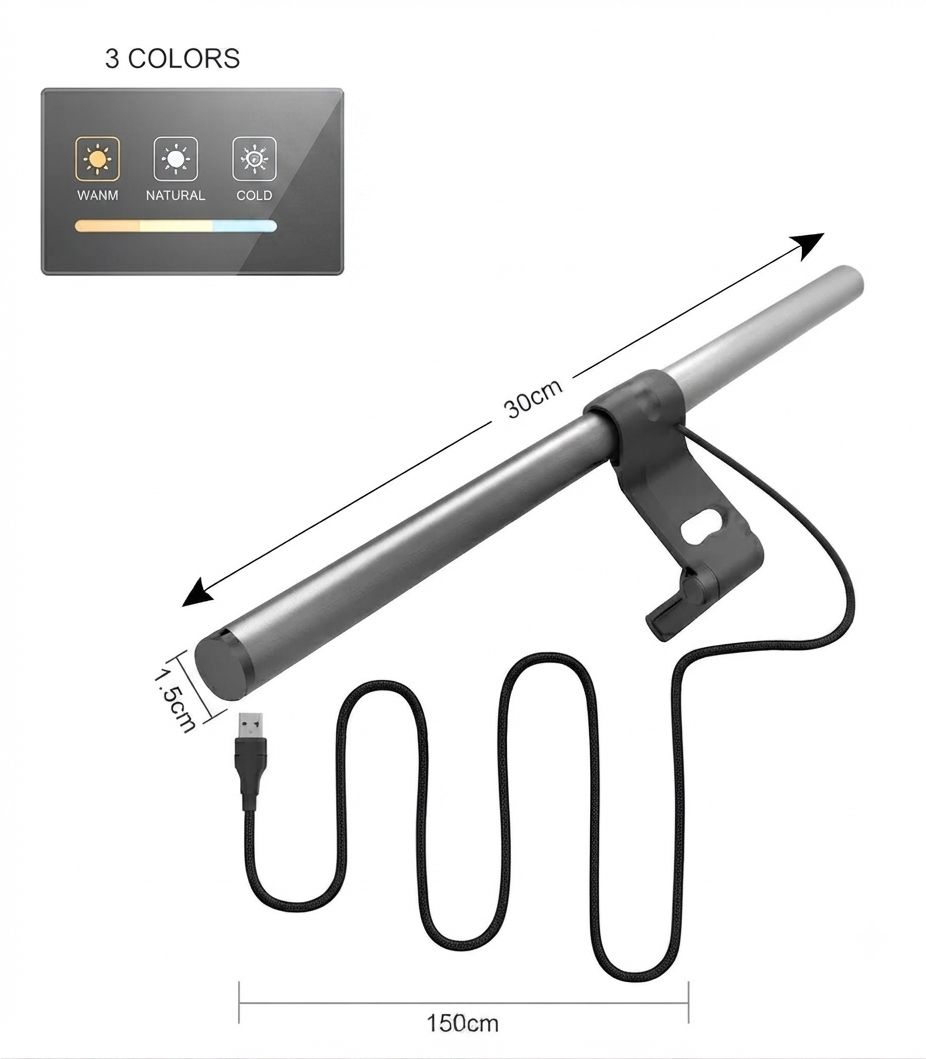 Barra LED para monitor — ilumina tu escritorio sin reflejos en la pantalla