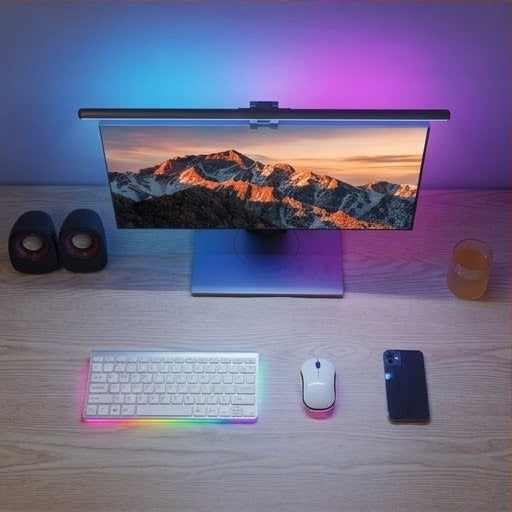 Barra LED con RGB para monitor — luz sin reflejos y ambiente para tu setup